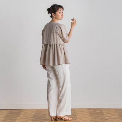 カラミタンブラーＺＩＰブラウス≪手洗い可能≫