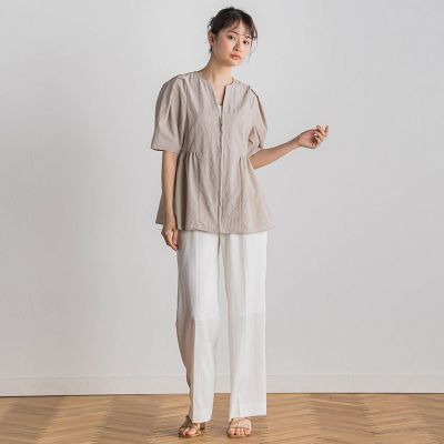 カラミタンブラーＺＩＰブラウス≪手洗い可能≫