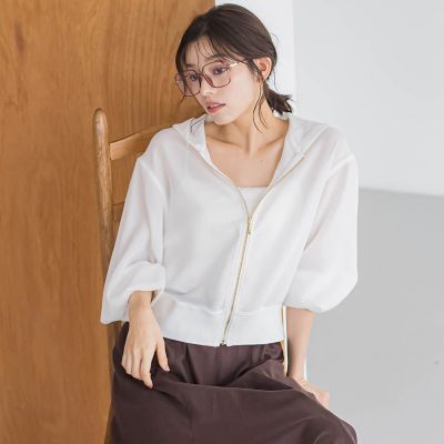 Droite lautreamont (Women)/ドロワットロートレアモン 変わり織りメッシュパーカー≪手洗い可能≫