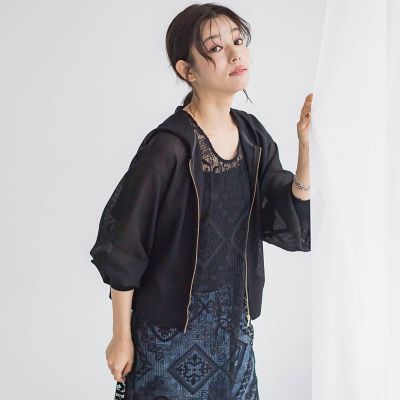 変わり織りメッシュパーカー≪手洗い可能≫