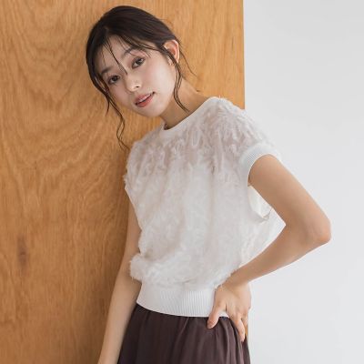 シアーカットジャガードブラウス≪洗濯機で洗える≫