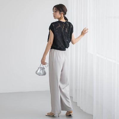 シアーカットジャガードブラウス≪洗濯機で洗える≫