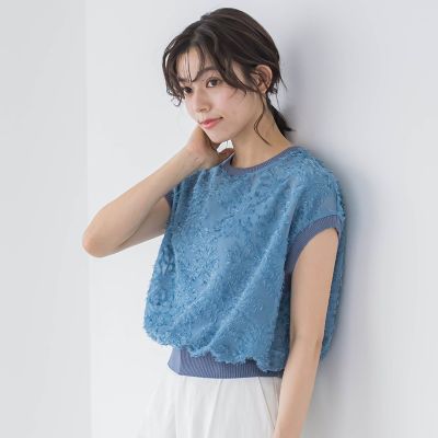 シアーカットジャガードブラウス≪洗濯機で洗える≫