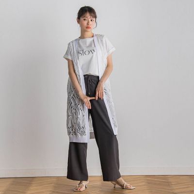 刺繍レースジレ≪手洗い可能≫