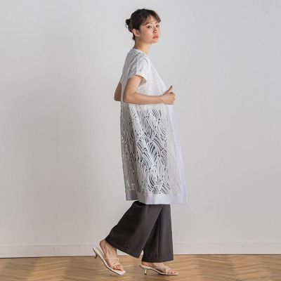 刺繍レースジレ≪手洗い可能≫