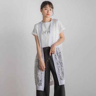 刺繍レースジレ≪手洗い可能≫