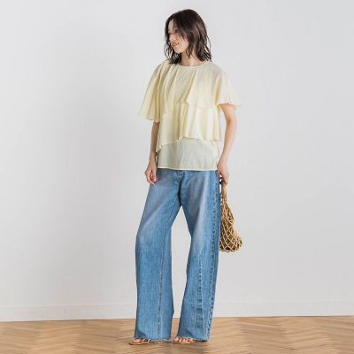 【ＷＥＢ限定】気流染めティアードブラウス≪手洗い可能≫