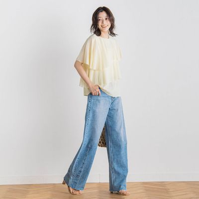 【ＷＥＢ限定】気流染めティアードブラウス≪手洗い可能≫