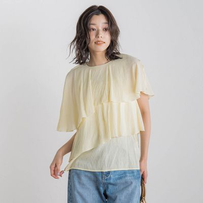 【ＷＥＢ限定】気流染めティアードブラウス≪手洗い可能≫