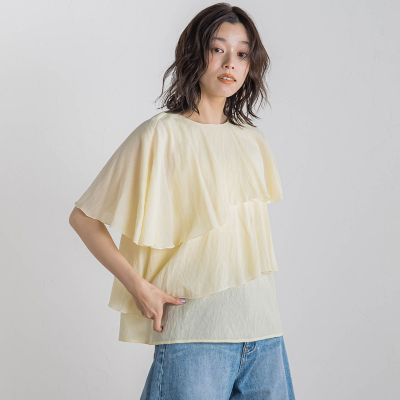 【ＷＥＢ限定】気流染めティアードブラウス≪手洗い可能≫