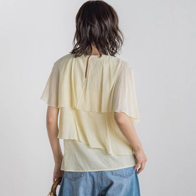 【ＷＥＢ限定】気流染めティアードブラウス≪手洗い可能≫