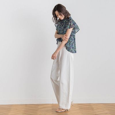 【ＷＥＢ限定】フラワープリントブラウス≪手洗い可能≫