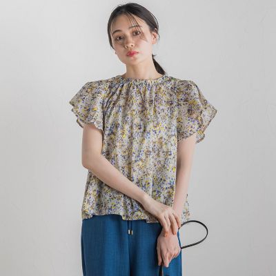 Droite lautreamont (Women)/ドロワットロートレアモン 【ＷＥＢ限定】フラワープリントブラウス≪手洗い可能≫