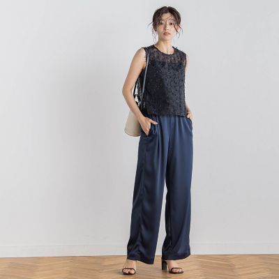 リボンカットジャガードブラウス≪手洗い可能≫