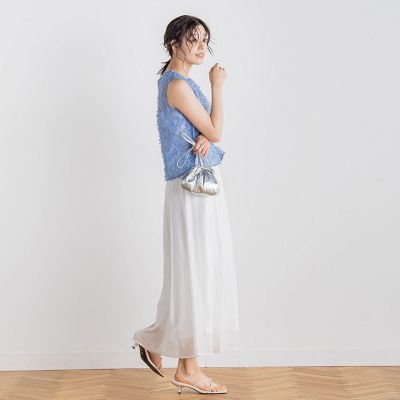 リボンカットジャガードブラウス≪手洗い可能≫