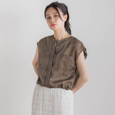 リネンドロストノースリブラウス≪手洗い可能≫