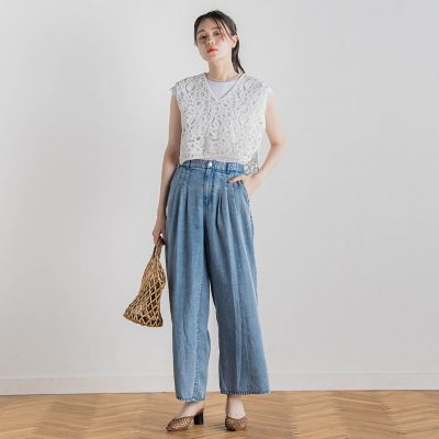 コットンレースベスト≪手洗い可能≫ | Droite lautreamont (Women