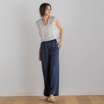 コットンレースベスト≪手洗い可能≫ | Droite lautreamont (Women