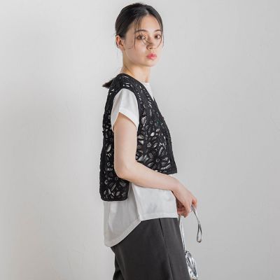 コットンレースベスト≪手洗い可能≫ | Droite lautreamont (Women