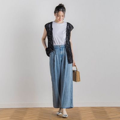 チュールコード刺繍ビスチェ≪洗濯機で洗える≫