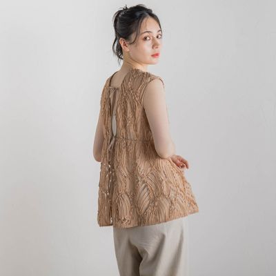 チュールコード刺繍ビスチェ≪洗濯機で洗える≫