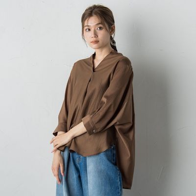 Droite lautreamont (Women)/ドロワットロートレアモン セミシアースキッパーブラウス&#8810;洗濯機で洗える&#8811; 10ブラウン トップス【三越伊勢丹/公式】