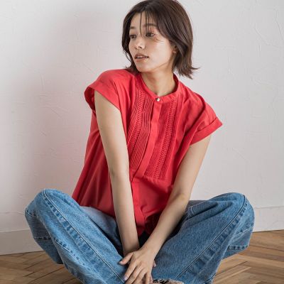 Droite lautreamont (Women)/ドロワットロートレアモン 【ＷＥＢ限定】コットンライクローンブラウス≪手洗い可能≫