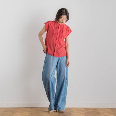 【ＷＥＢ限定】コットンライクローンブラウス≪手洗い可能≫
