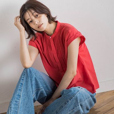 【ＷＥＢ限定】コットンライクローンブラウス≪手洗い可能≫