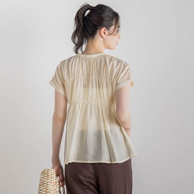 【WEB限定】シルキーシャーリングブラウス≪手洗い可能≫ WEB限定】シルキーシャーリングブラウス≪手洗い可能