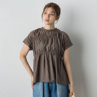 WEB限定】シルキーシャーリングブラウス≪手洗い可能