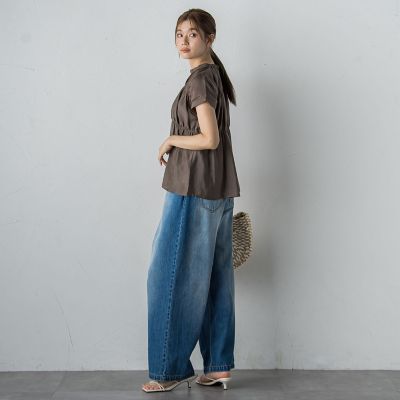 WEB限定】シルキーシャーリングブラウス≪手洗い可能
