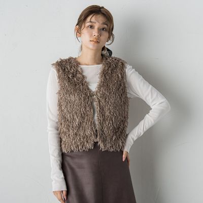 フェザーニットファンシーベスト≪手洗い可能≫ | Droite