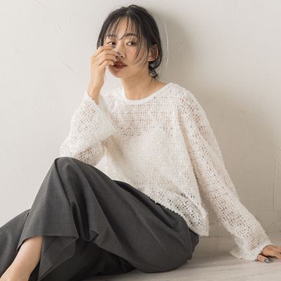 ＜Droite lautreamont (Women)＞フェザーチュールモールブラウス≪手洗い可能≫