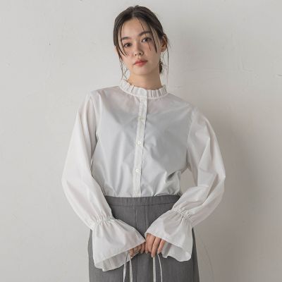 襟フリルブラウス≪洗濯機で洗える≫ | Droite lautreamont (Women