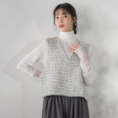 ミックスツィードベスト≪洗濯機で洗える≫ | Droite lautreamont