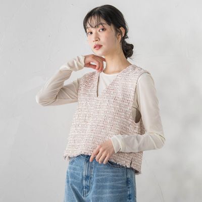 ミックスツィードベスト≪洗濯機で洗える≫ | Droite lautreamont