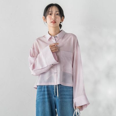 Droite lautreamont (Women)/ドロワットロートレアモン 再生繊維（セルロース）　ＤＯＢＢＹ　ＳＴＲＩＰＥシャツ