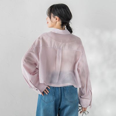 再生繊維（セルロース） DOBBY STRIPEシャツ | Droite