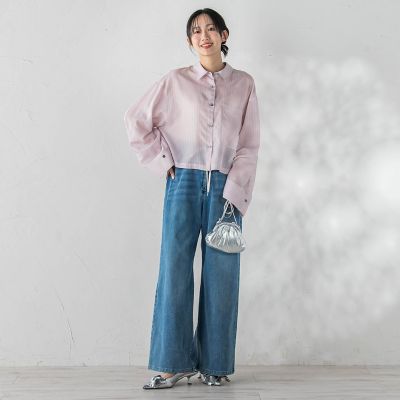 再生繊維（セルロース） DOBBY STRIPEシャツ | Droite