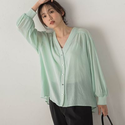 ＜Droite lautreamont (Women)＞ＴＲ強撚気流染めカーディガン