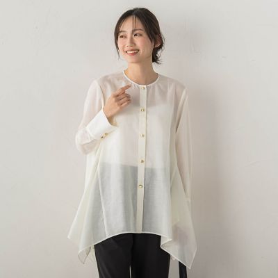 ＜Droite lautreamont (Women)＞ヘムフレアシアーチュニックブラウス