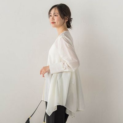 ヘムフレアシアーチュニックブラウス | Droite lautreamont (Women