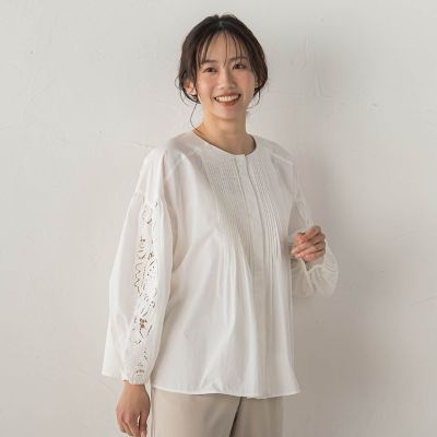 ＜Droite lautreamont (Women)＞フラワーエンブロイダリーブラウス