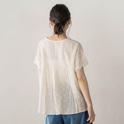 刺繍ハシゴレースブラウス | Droite lautreamont (Women)/ドロワット