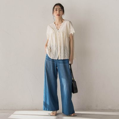 刺繍ハシゴレースブラウス | Droite lautreamont (Women)/ドロワット