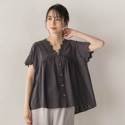 刺繍ハシゴレースブラウス | Droite lautreamont (Women)/ドロワット