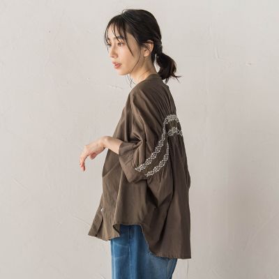 キャンブリックバック刺繍ブラウス | Droite lautreamont (Women