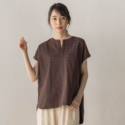 WEB限定】異素材ドッキングブラウス | Droite lautreamont (Women