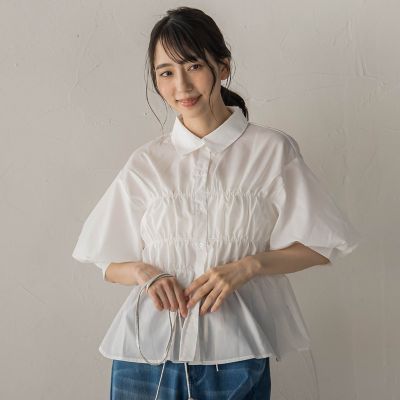 WEB限定】シャーリングパフスリーブブラウス | Droite lautreamont